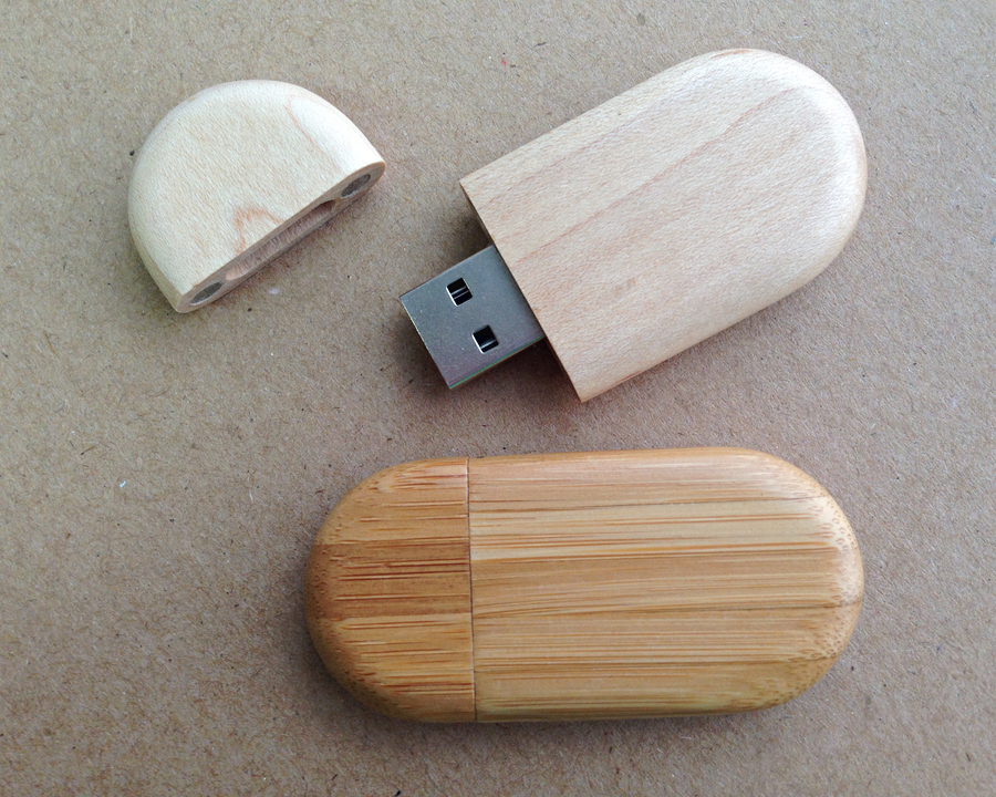 USB флешка деревянная овальная — фото 2