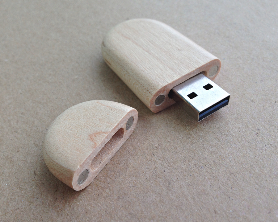 USB флешка деревянная овальная — фото 3