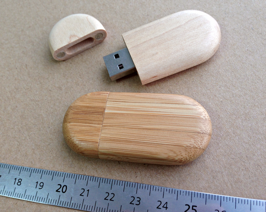USB флешка деревянная овальная — фото 4